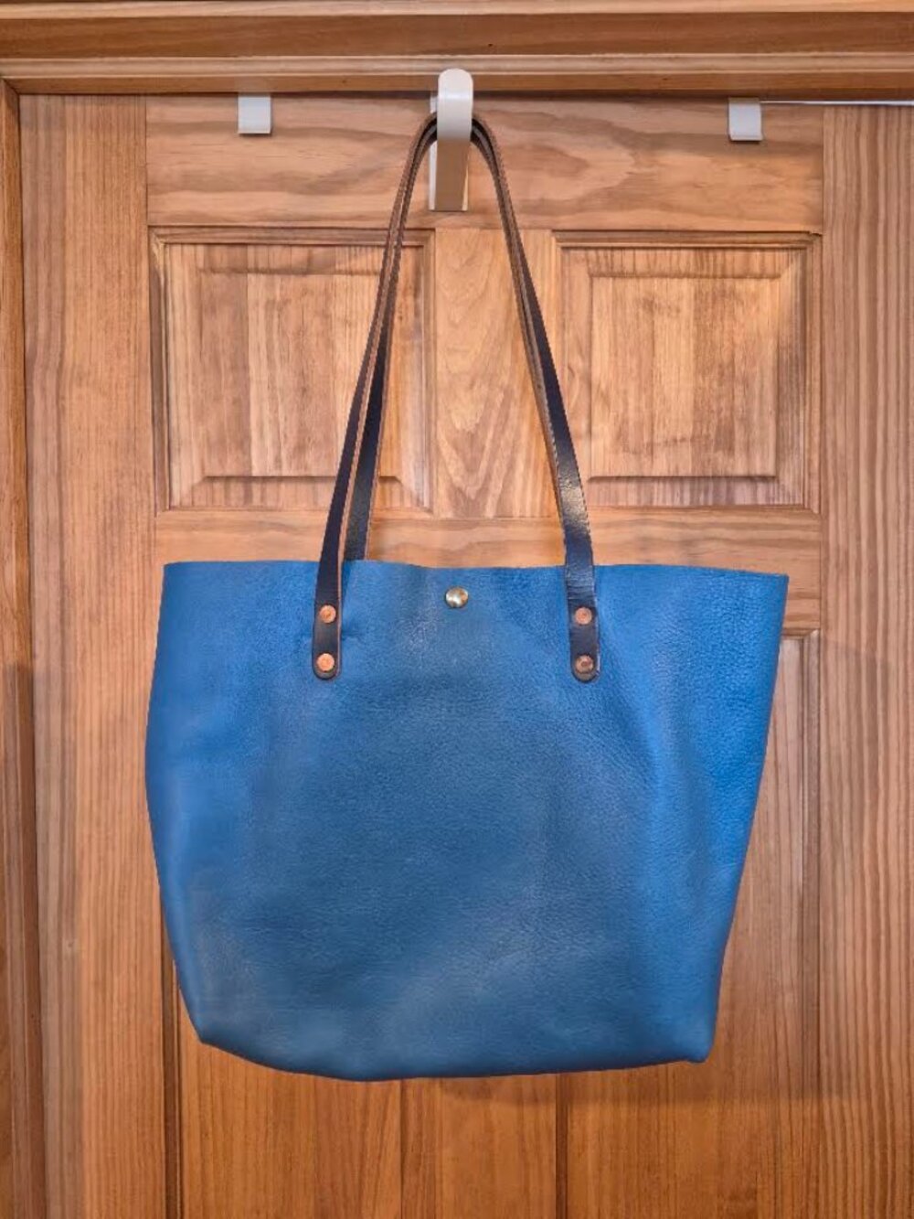 KMM & Co -Blue Leather Tote Bag